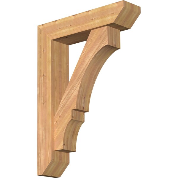 Ekena Millwork Balboa Slat Smooth Bracket w/ Offset Brace, Western Red Cedar, 7 1/2"W x 32"D x 44"H BKT0806X32X44BOA06SWR - main